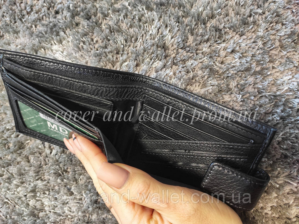 Якісне чоловіче шкіряне портмоне на магніті невеликого розміру Marco Coverna 128А Київ - фото 12