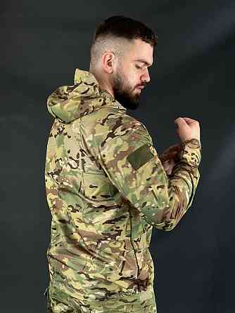 Водонепроницаемая армейская летняя куртка мультикам мужская ветровка с капюшоном для военнослужащего WAR Львов