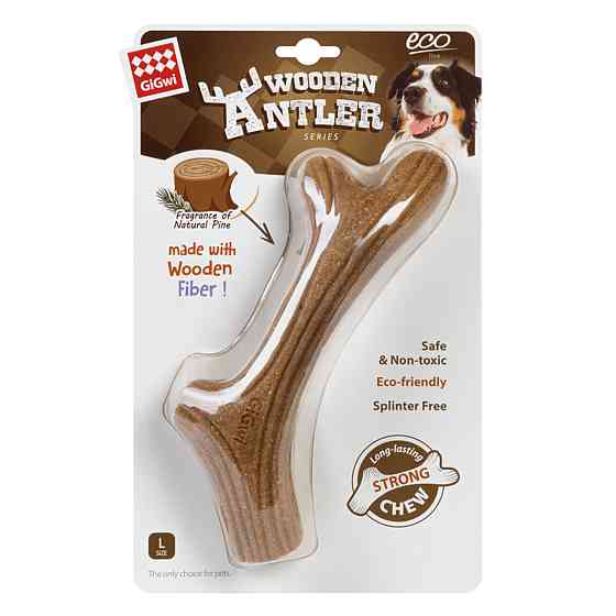 Іграшка для собак Ріг жувальний GiGwi Wooden Antler, дерево, полімер, L Київ