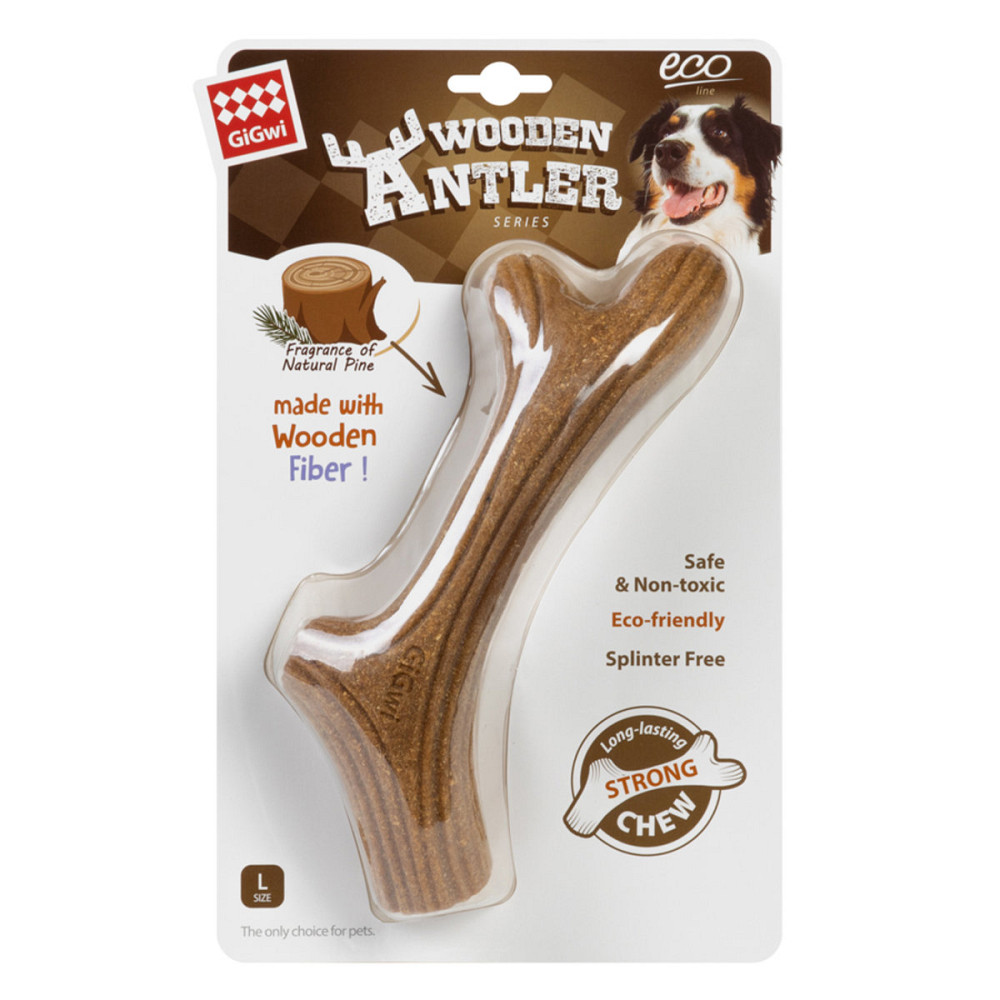 Игрушка для собак Рог жевательный GiGwi Wooden Antler, дерево, полимер, L Киев - изображение 2