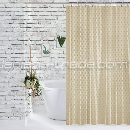 Шторка для ванної 180*180см поліестер жаккард 12 кілець JC12-0304-beige Дариана Житомир - изображение 1