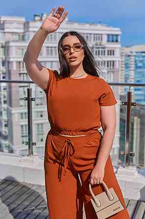 Літній жіночий костюм із жатки "Oasis" оптом | Батал Київ