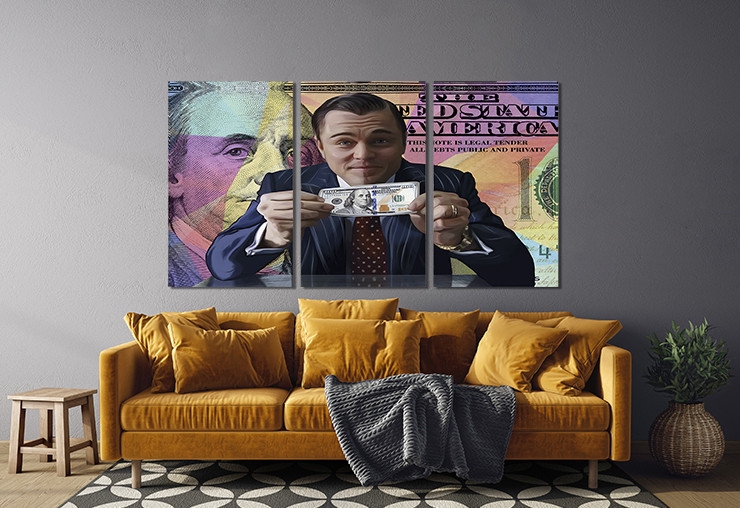 Модульная картина в гостиную / спальню   Долар з Леонардо     ART-272_3A 70х130 см Киев - изображение 2