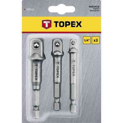 Адаптер для инструмента Topex для торцевых головок, набор 1/2,1/4,3/8 (38D151) Винница
