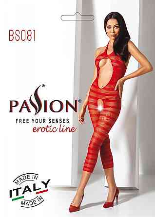 Сетчатый бодистокинг с открытым животом Passion BS081 red Sex Aura Киев
