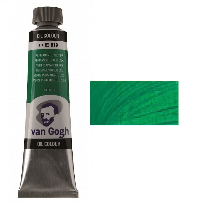 Краска масляная VAN GOGH (619) Перм. зеленый темный 40 мл Royal Talens Киев - изображение 1