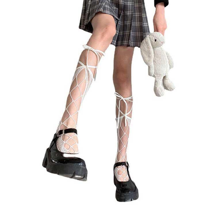 Гольфи із зав'язками "Лоліта" білий XS/S/М (1,2,3) — Еротична білизна Вінниця - фото 3