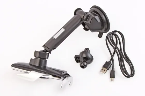 Подставка под телефон на обдув/присоске с беспров. зарядкой 15Вт Hoco S14 Винница