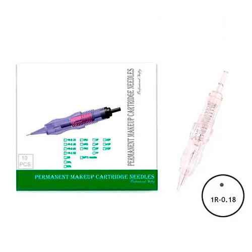 Модульна голка 1R 0.18мм, 10шт, Nano картридж для перманентного макіяжу Вінниця