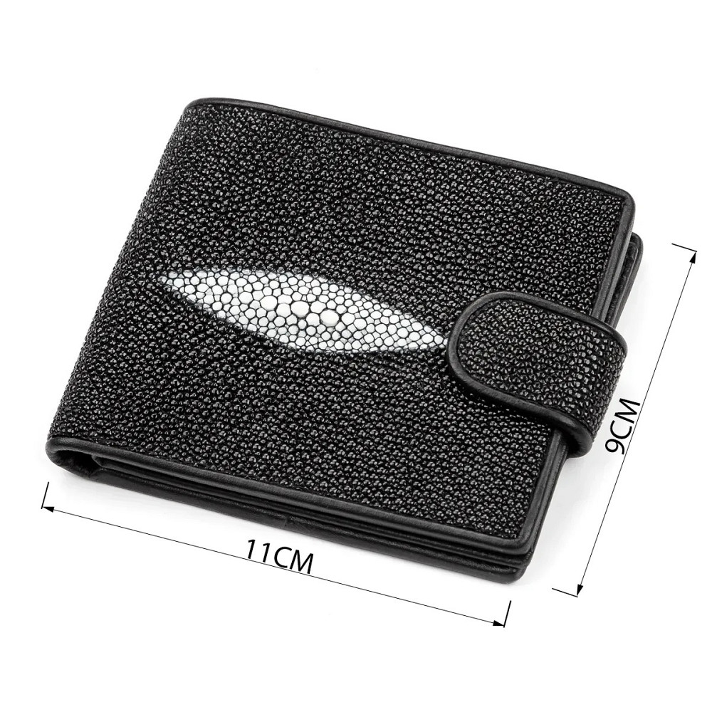 Портмоне мужское STINGRAY LEATHER 18070 из натуральной кожи морского ската Черное Киев - изображение 8