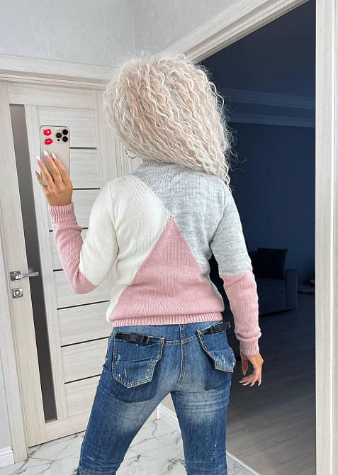 Женский модный свитер  трехцветый. 42-46р Київ - фото 4