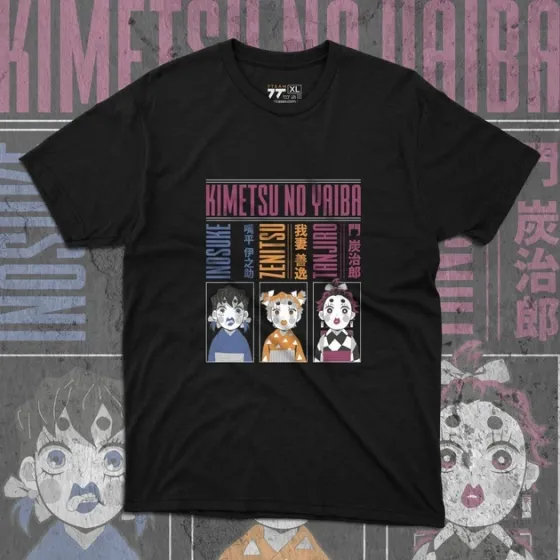 Футболка для подростка мальчика с принтом Клинок, рассекающий демонов Герои 3 Размер 160 Anime10394 Днепр