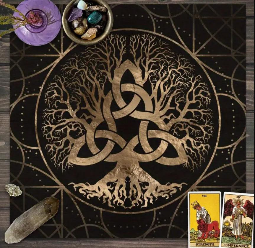 Алтарная скатерть для карт Таро и Рун. Скатерть для гадания 75*75 см. Скатерть кельский узел. Киев - изображение 1
