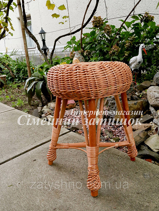 Табурет плетеный кофейный круглой формы Киев - изображение 5
