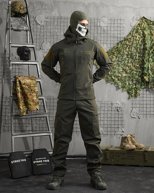 Костюм мужской олива софт шел весна демисезонный  хаки XL Одесса - изображение 1