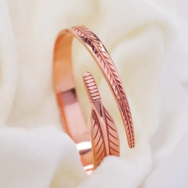 Медный браслет «Перо» — женский, регулируемый, медь 99,9% Киев - изображение 3