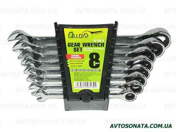 Набор ключей рожково-трещоточных 8шт 8-19 мм. ALLOID НК-2081-8 Винница