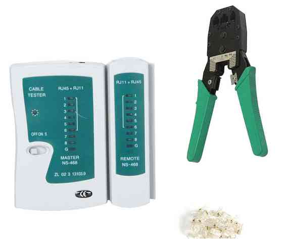 Набір для мережевика: кримпер, тестер, 100 RJ45 коннекторів Вінниця