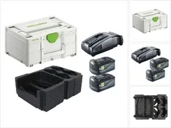 Zestaw akumulatorów Festool 2x BP 18 Li 5.0 ASI EU V Ah ( 577660 ) + szybka ładowarka SCA 16 10.8 - 576953 Systainer Киев - изображение 1