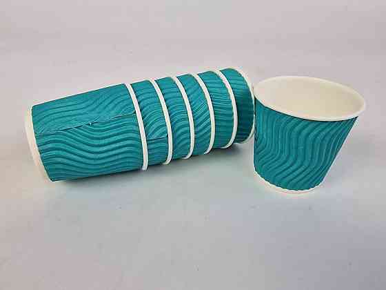 Паперові одноразові склянки гофровані 110 мл "Бірюза" Маестро (20 шт.) Харків