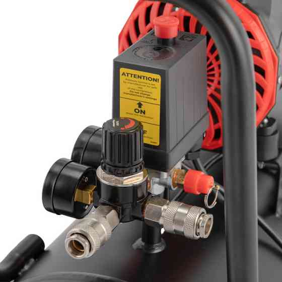 Компресор, 50 л, 1,5 кВт, 230 В, 8 aтм, 250 л/хв, 2800 об/хв,  безмасляний, 2 циліндри, 63 дБ INTERTOOL PT-0035 Київ