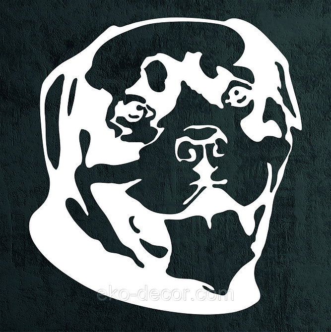 Декоративное настенное Панно «Ротвелер», Декор на стену 90*90 см, Черный Киев - изображение 10