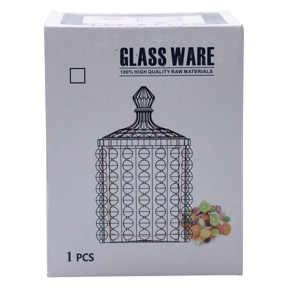 Конфетница с крышкой Ø 7.5 см ваза сахарница круглая стеклянная HP-4-102 Киев - изображение 5