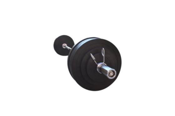 Обгумована штанга на 145 кг з олімпійським грифом Гантелі, гирі, штанги та диски металеві розбірні Київ