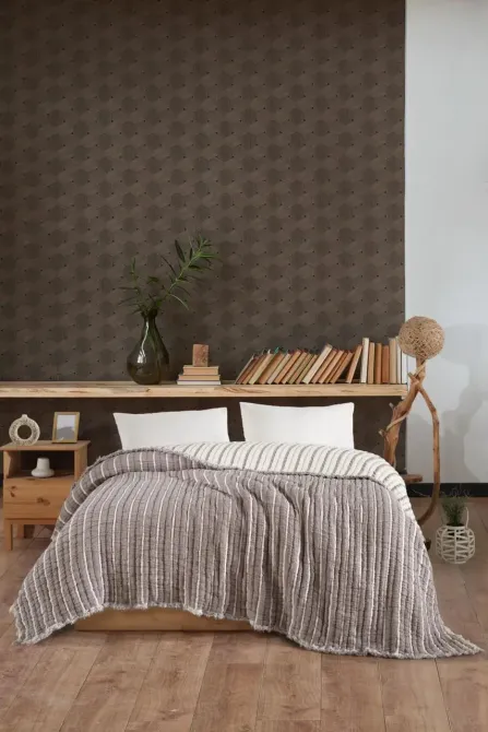 Муслиновое покрывало La Modno 230х250 см Коричневый Коломия - фото 1