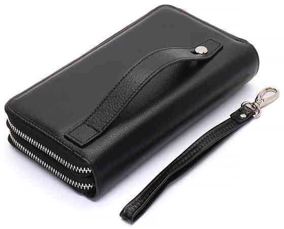 Черный мужской клатч на две молнии из натуральной кожи Marco Coverna MC-801-1 Киев