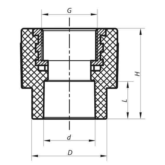 Муфта ВР 32x3/4F PPR Koer K0089.PRO (KP0107) Киев