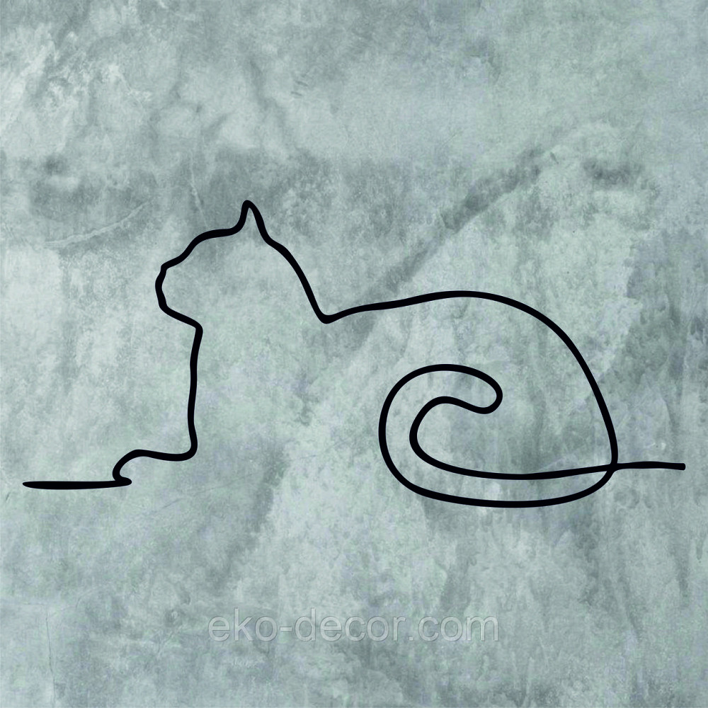 Декоративное настенное 3D Панно «Кот» Декор на стену с объемом 110*51 см, Черный Киев - изображение 6