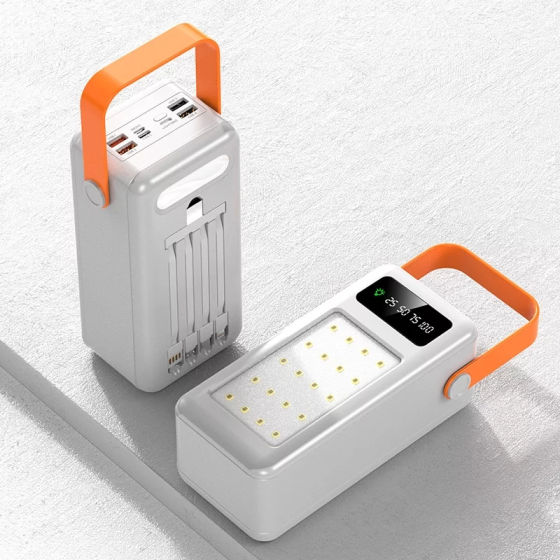 Портативний зовнішній акумулятор Bilintong 60000mAh Power Bank + Led ліхтарик Білий Вінниця