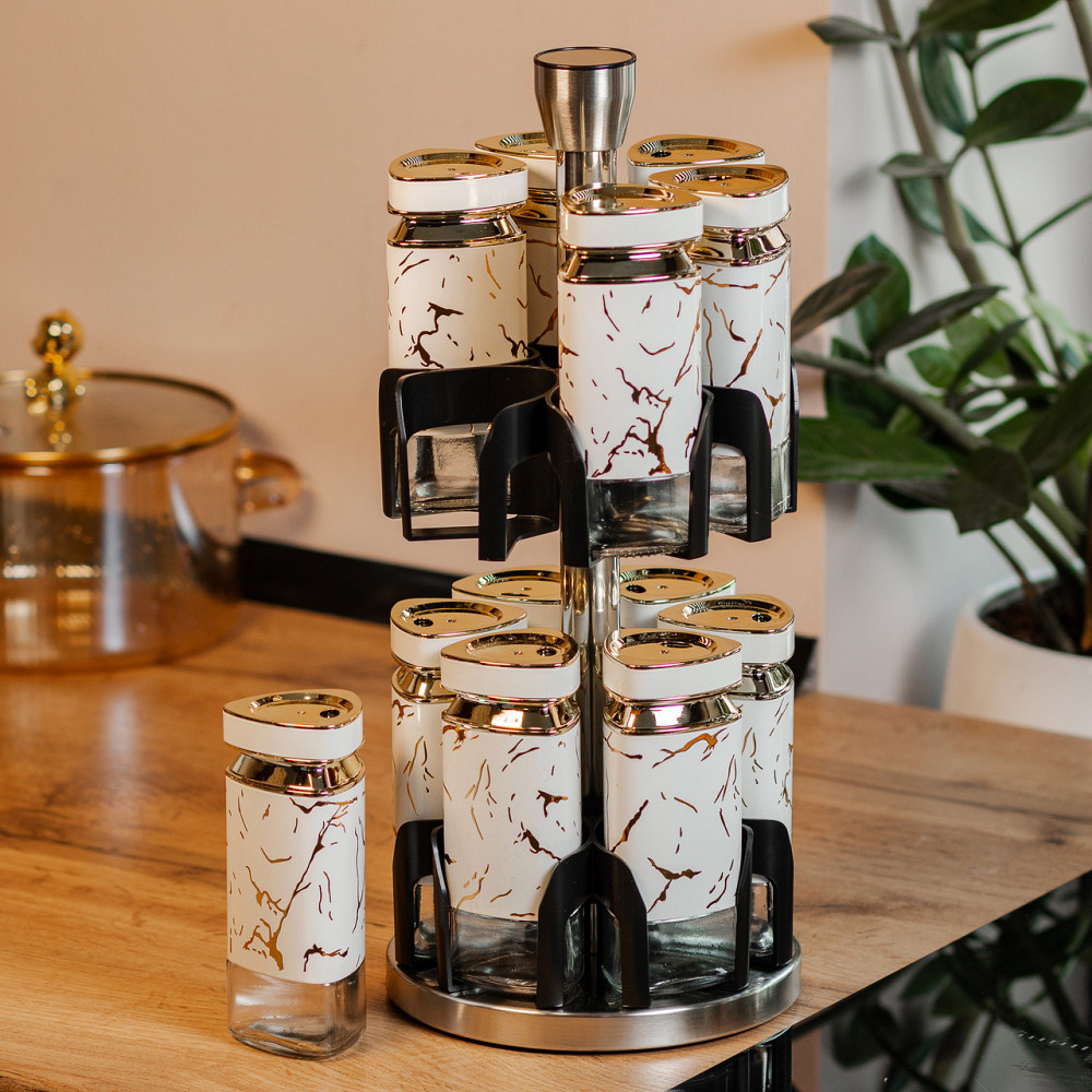 Набір для спецій на підставці карусель12 баночок по 120 мл HP1333 Київ - фото 4