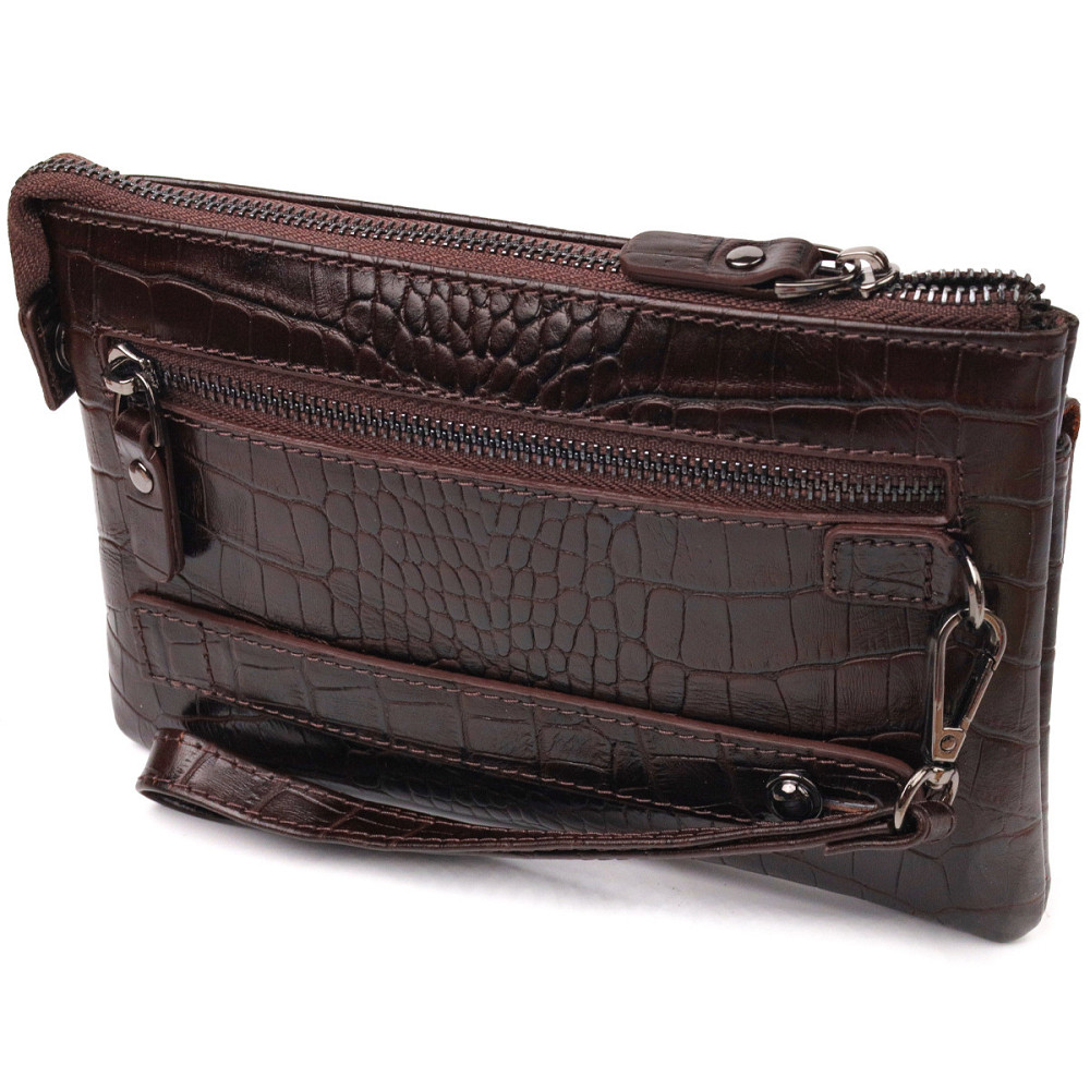 Чоловічий шкіряний клатч для документів та міста CANPELLINI 21547 Коричневий Київ - фото 12