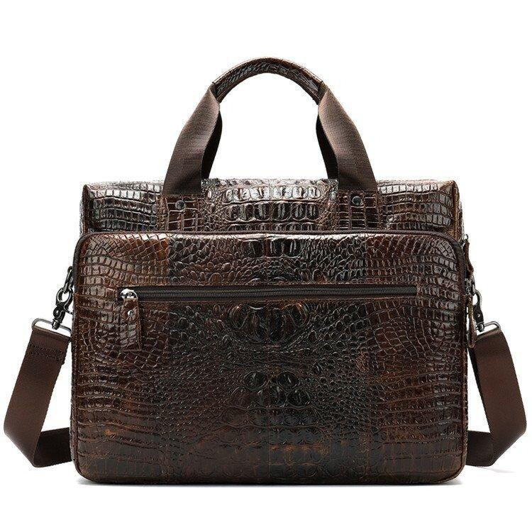 Сумка для ноутбука с тиснением под рептилию Коричневая (Vintage) Киев - изображение 5