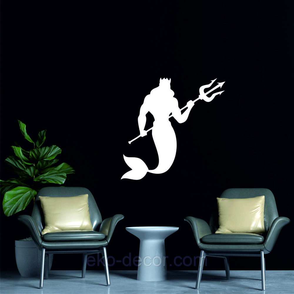 Декоративне настінне 3D Панно «Морський цар» Декор на стіну з об'ємом 90*87 см, Білий Київ - фото 6