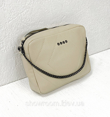 Жіноча шкіряна сумочка Vera Pelle (6427) beige Київ - фото 4