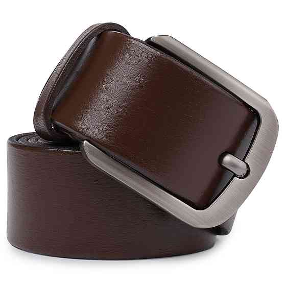 Шкіряний чоловічий гладкий ремінь Vintage 20726 Коричневий Київ