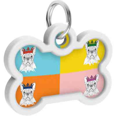 Адресник для животных WAUDOG Smart ID с QR паспортом "Французский бульдог", кость 40х28 мм (0640-0209) Винница