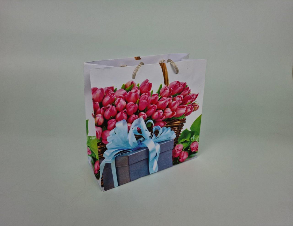 Пакет бумажный подарочный квадратный 23*24*10(артKV-061) (12 шт) Харків - фото 1