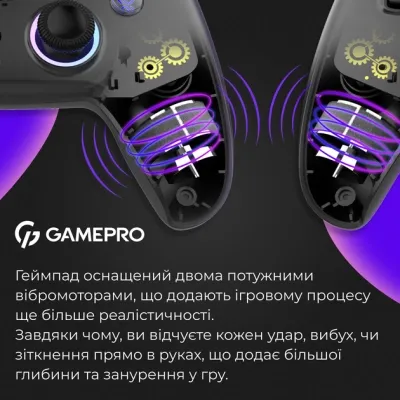 Геймпад GamePro GPS13B BT 5.3/USB/PC/iOS/Android/PS3/PS4 RGB Black (GPS13B) Винница - изображение 7