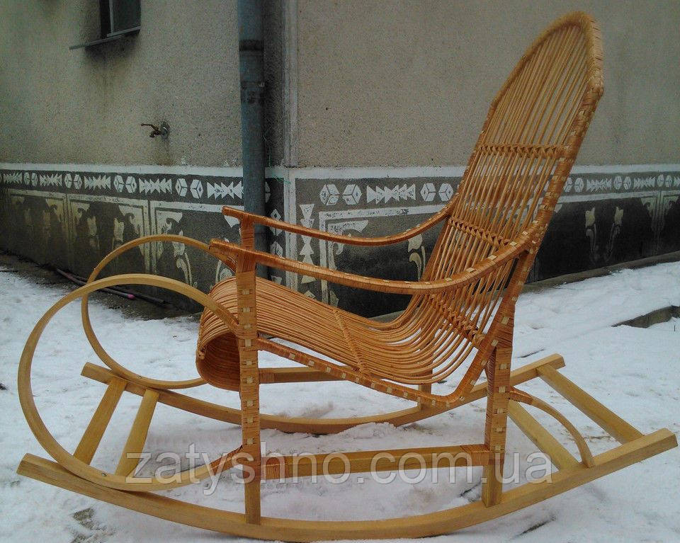 Кресло качалка плетеная с накидкой  | кресло-качалка для отдыха садовая для дачи Киев - изображение 3