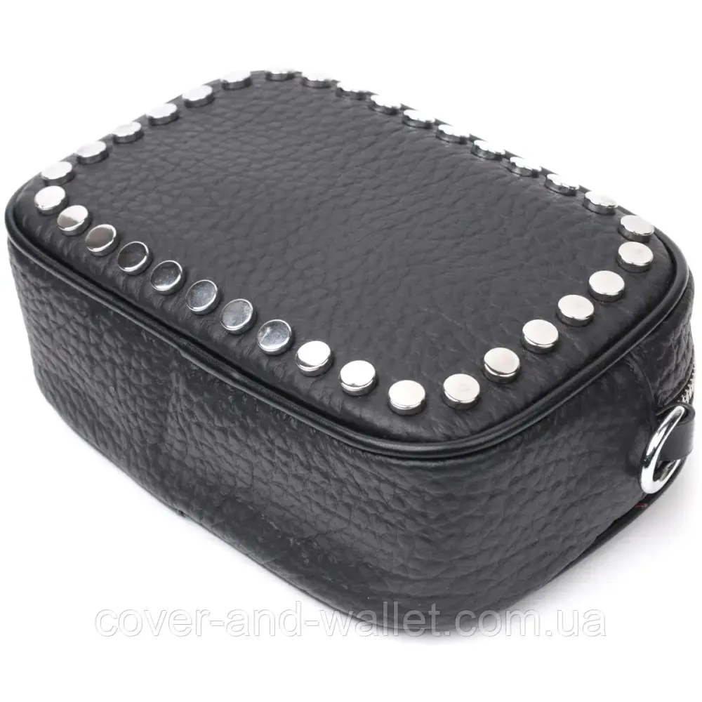 Стильня женская сумка из натуральной кожа черного цвета Киев - изображение 3