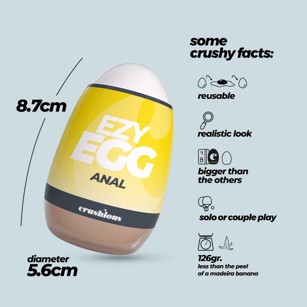 Мастурбатор-яйце, анал CRUSHIOUS EZY EGG THE Anal, реалістичний Sex Aura Київ - фото 9