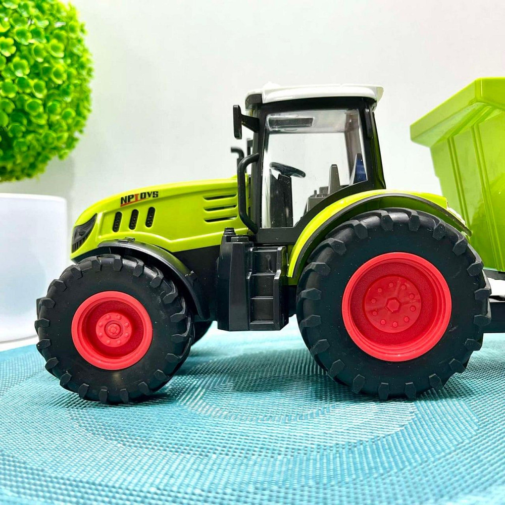 Трактор інерційний з причепом масштаб 1:14 гумові колеса світло звук Салатовий (99-55D) Чернігів - фото 10