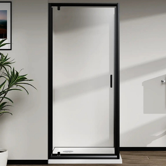 Скляна душова кабіна AVKO Glass RDJ06 90x90x190 Black перегородка для душу Київ - фото 2