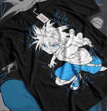 Футболка для мальчика аниме Киллуа Гон Хисока Хунтер оверсайз (рост от 165 до 180 ) Черний AnimeJ1131m Днепр