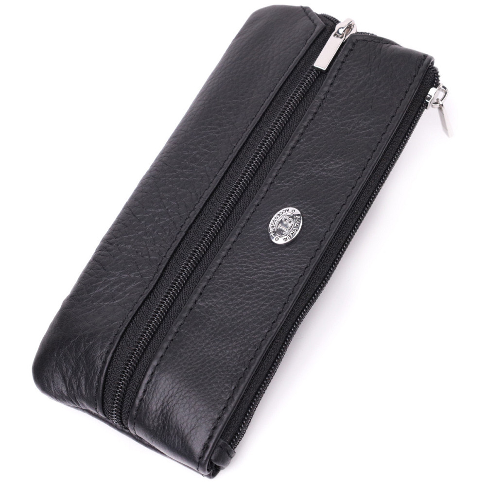 Шкіряна ключниця на 4 карабіни, чорна (ST Leather) Київ - фото 11