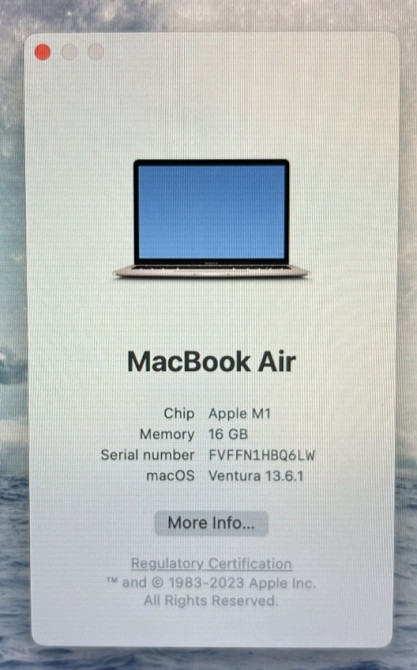 MacBook Air 2020 , M1, Silver, 16Gb, 256Gb SSD. Київ - фото 7